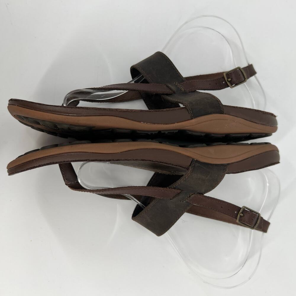 Chaco Maya II Sandal Women 8 / 39 Java Brown Leather Thong Ankle Strap Gladiator - Picture 6 of 8